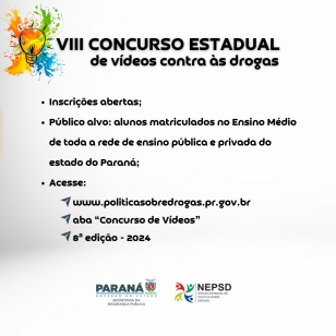 VIII Concurso Estadual de Vídeos Contra às Drogas