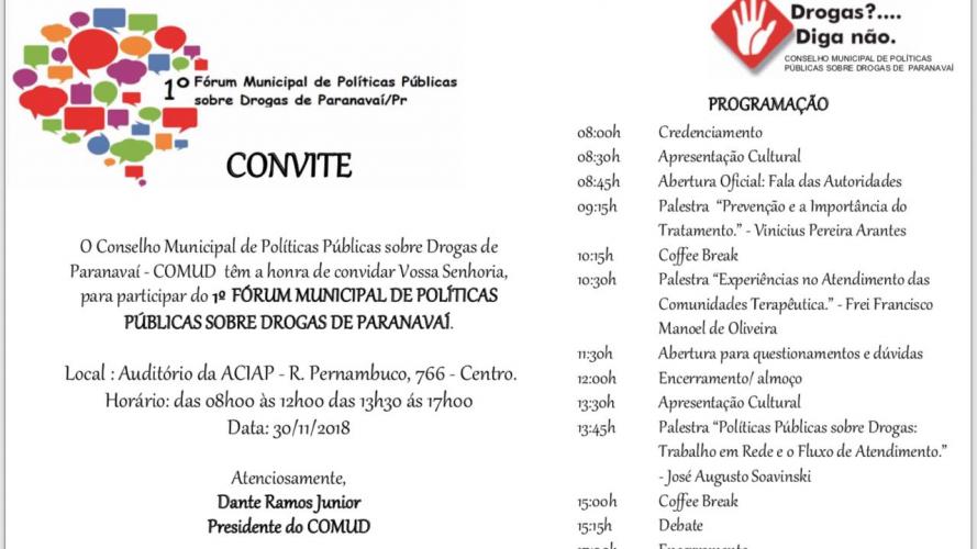 1º Fórum de Políticas Públicas sobre Drogas de Paranavaí