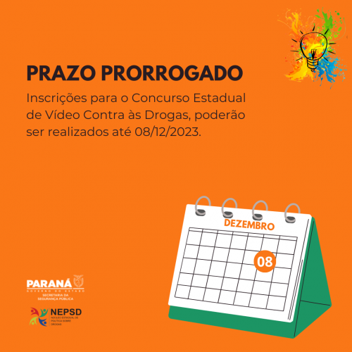 Prazo Prorrogado - Concurso Estadual de Vídeos Contra às Drogas