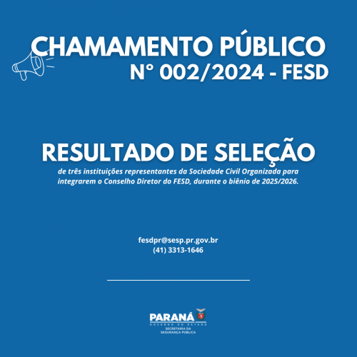 RESULTADO DE SELEÇÃO